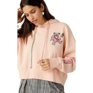 NWT Grateful‎ Dead Daydreamer Peach LA Bears Tie Dye Cropped Shrunken Hoodie XS